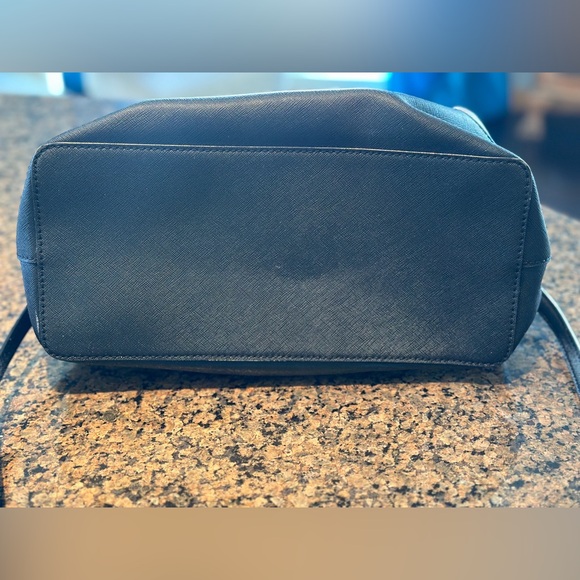 Kate Spade Evangelie tan & black leather compartment crossbody satchel purse bag - Picture 8 of 9